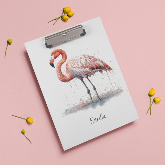 Flamingo Radiance: Watercolor Art, custom Clipboard (Creator Uploaded)