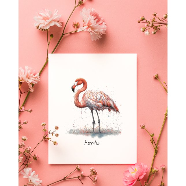 Flamingo Radiance: Watercolor Flamingo, custom  Invitation (Creator Uploaded)