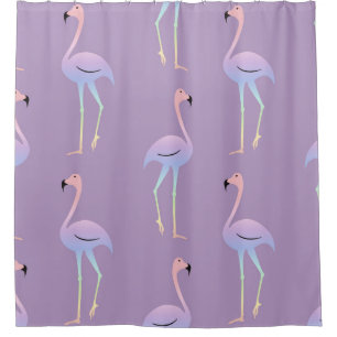 Flamingo Rainbow: Colourful Seamless Pattern. Shower Curtain