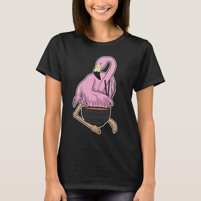 Flamingo Ramen Bowl T-Shirt (Front)