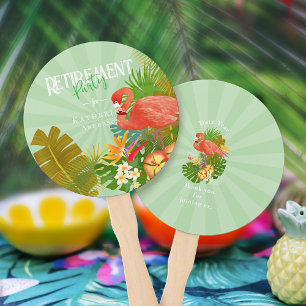 Flamingo Retirement Green Cooler Hand Fan