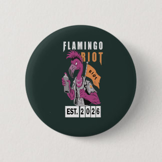 Flamingo Riot Urban Aesthetic Design 6 Cm Round Badge