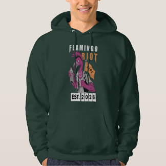Flamingo Riot Urban Aesthetic Design Hoodie
