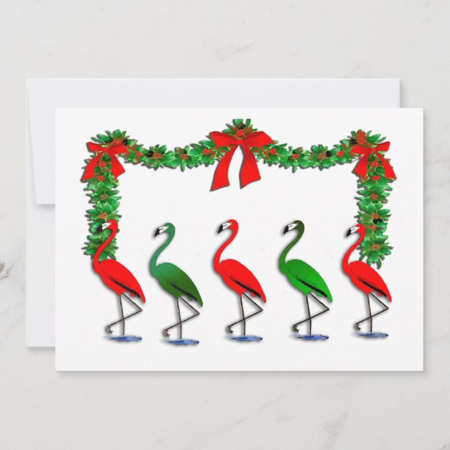 Flamingo Rockettes Dancing Invitation (Front)