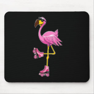 Flamingo Roller Skates - Funny Flamingo Lover Roll Mouse Pad