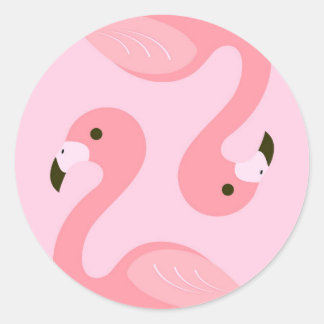 Flamingo Round Sticker