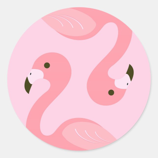 Flamingo Round Sticker (Front)