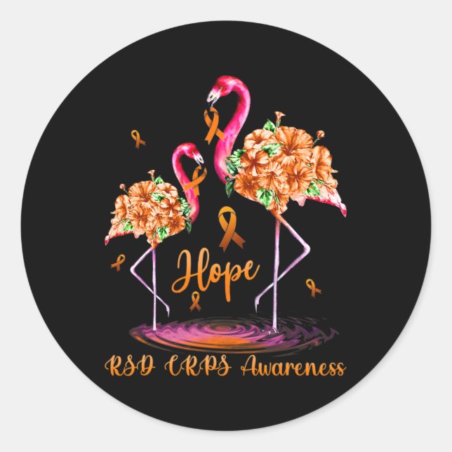 Flamingo RSD CRPS Awareness 1 Classic Round Sticker (Front)