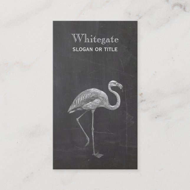 Flamingo Rustic Black Business Card (Front)
