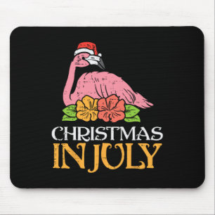 Flamingo Santa Christmas In July Summer Xmas Men W Mouse Pad