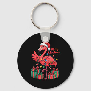 Flamingo Santa Hat Christmas Funny Trocal Birds Lo Key Ring