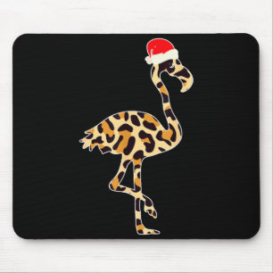 Flamingo Santa Hat Family Matching Christmas Leopa Mouse Pad