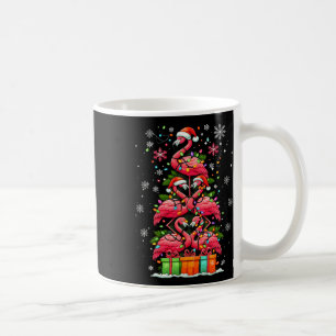 Flamingo Santa Hat Xmas Lights Christmas Tree Anim Coffee Mug