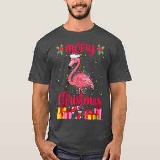 Flamingo Santa Hat Xmas Lights  Flamingo Lover Chr T-Shirt