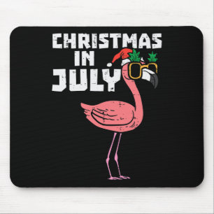 Flamingo Santa Sungles Christmas In July Cute Summ Mouse Pad