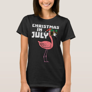 Flamingo Santa Sungles Christmas In July Cute Summ T-Shirt