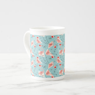 Flamingo Santas Blue Multi bone china Mug