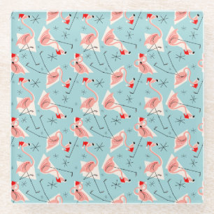Flamingo Santas Blue Multi coaster