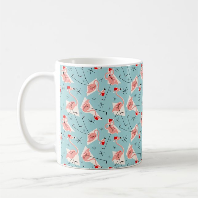 Flamingo Santas Blue Multi mug (Left)