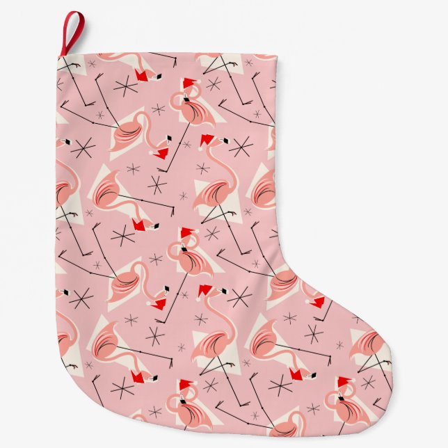 Flamingo Santas Pink Multi stocking (Front)