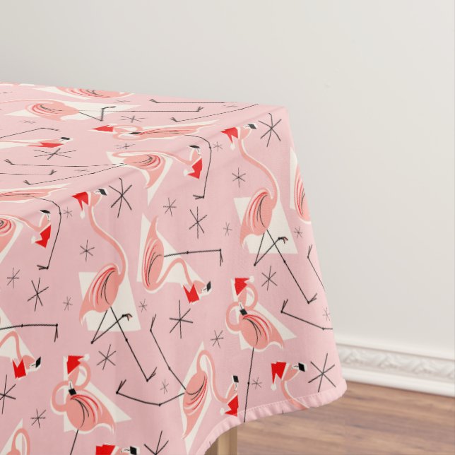 Flamingo Santas Pink Multi tablecloth (In Situ)