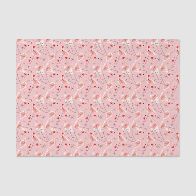 Flamingo Santas Pink Multi tissue paper (Front)