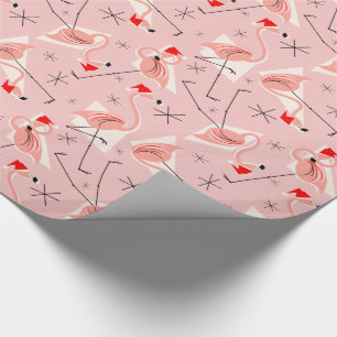 Flamingo Santas Pink Multi wrapping paper