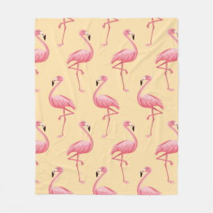 Flamingo seamless pattern background. Pink flaming Fleece Blanket