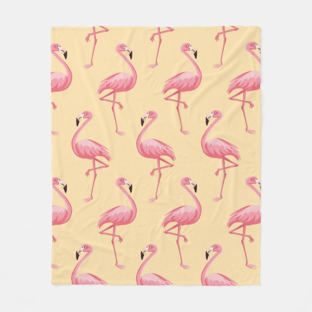 Flamingo seamless pattern background. Pink flaming Fleece Blanket (Front)