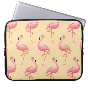 Flamingo seamless pattern background. Pink flaming Laptop Sleeve