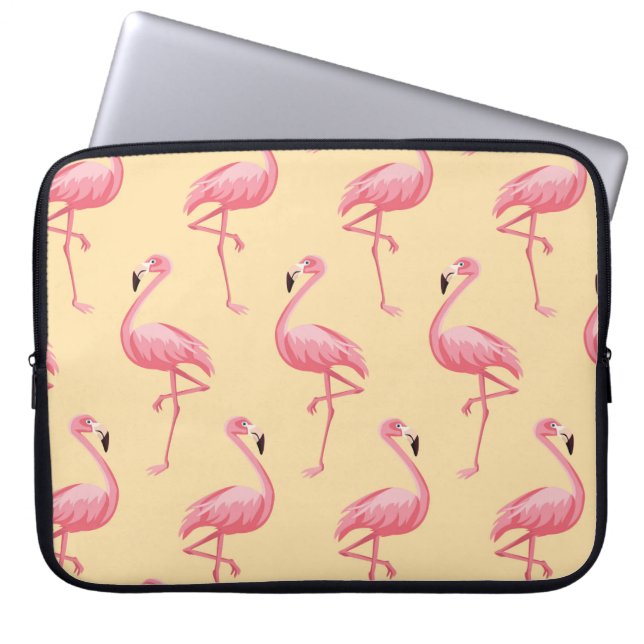 Flamingo seamless pattern background. Pink flaming Laptop Sleeve (Front)