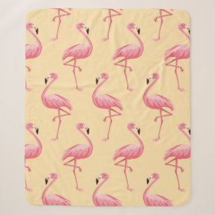 Flamingo seamless pattern background. Pink flaming Sherpa Blanket
