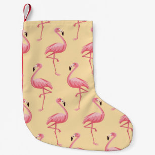Flamingo seamless pattern background. Pink flaming Small Christmas Stocking
