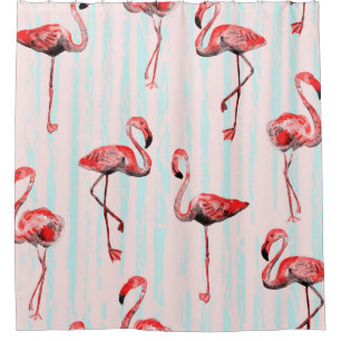 Flamingo seamless pattern shower curtain