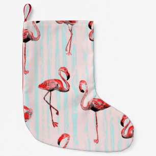 Flamingo seamless pattern small christmas stocking