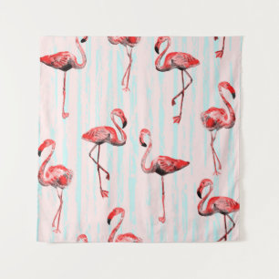 Flamingo seamless pattern tapestry