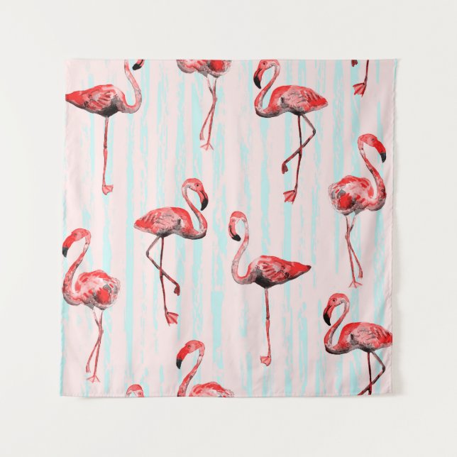 Flamingo seamless pattern tapestry (Front)