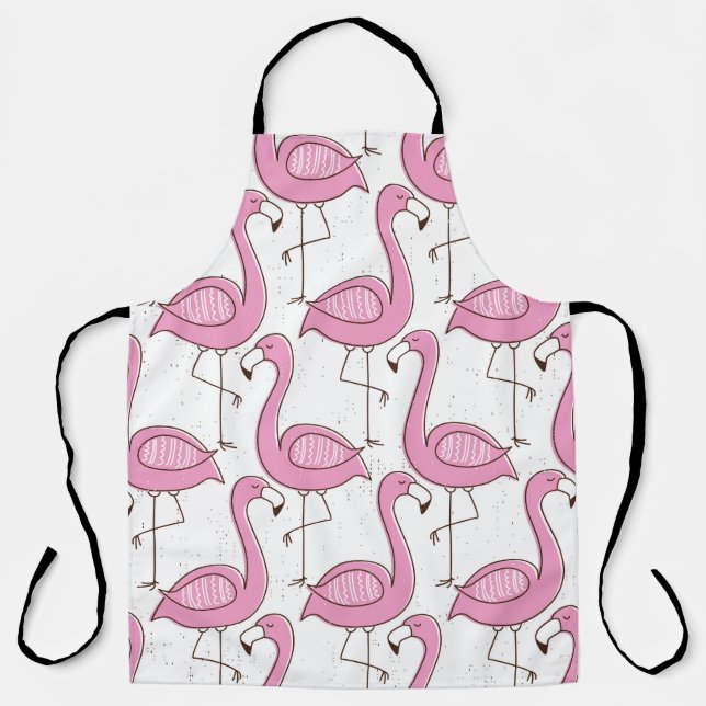 Flamingo seamless pattern, vintage exotic design  apron (Front)