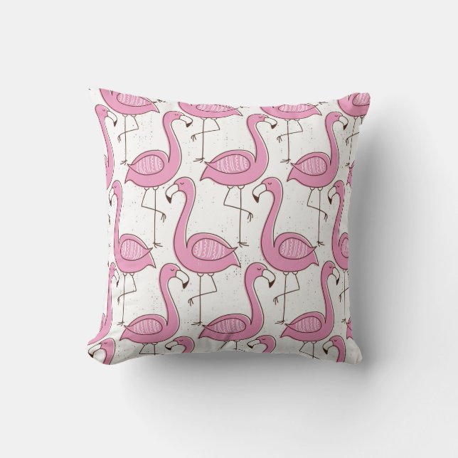 Flamingo seamless pattern, vintage exotic design  cushion (Front)