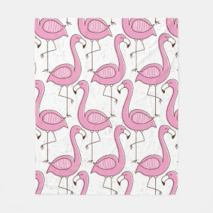 Flamingo seamless pattern, vintage exotic design  fleece blanket