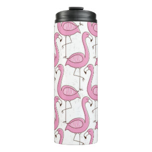 Flamingo seamless pattern, vintage exotic design  thermal tumbler