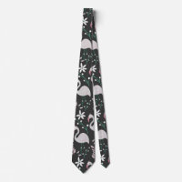 Flamingo seamless pattern white on dark background