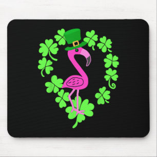 Flamingo Shamrock St Patricks Day Animal  Mouse Pad