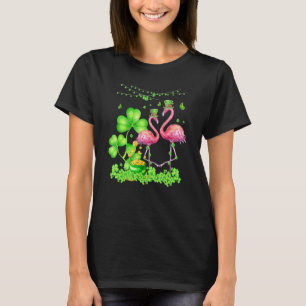 Flamingo Shamrocks Patrick Day Flamingo Lover T-Shirt
