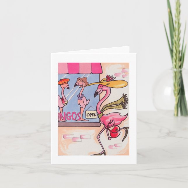 Flamingo Shopping Notecard (Front)