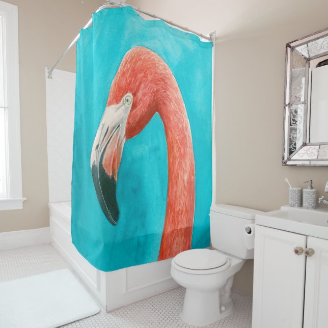 Flamingo Shower Curtain (In Situ)