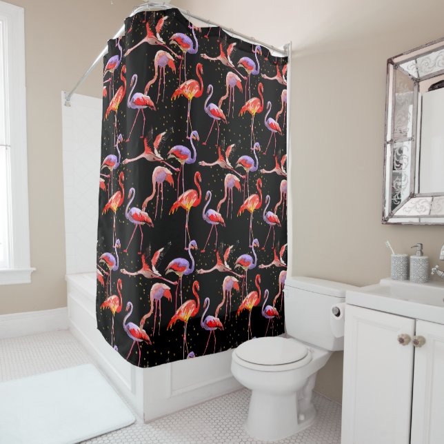 Flamingo Shower Curtain Design (In Situ)
