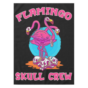 Flamingo Skull Crew Halloween   Flamingo Lovers Tablecloth