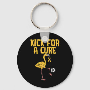 Flamingo Soccer Kick For A Cure Childhood Cancer A Key Ring