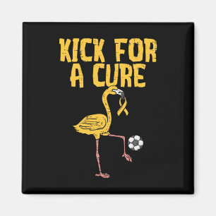 Flamingo Soccer Kick For A Cure Childhood Cancer A Magnet